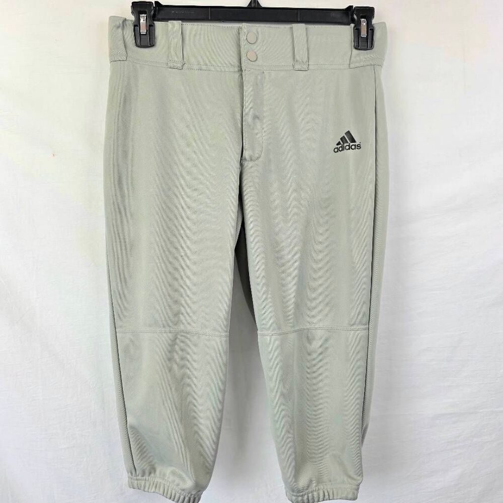 Adidas Baseball Pants Adult Small Gray Elastic Hem